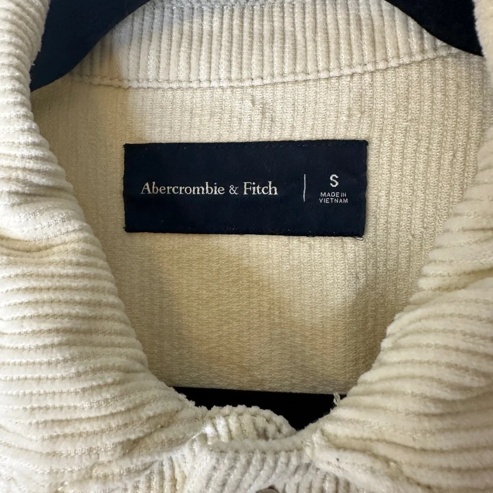 Abercrombie & Fitch Cream Corduroy Shacket Overshirt | Men’s Size S